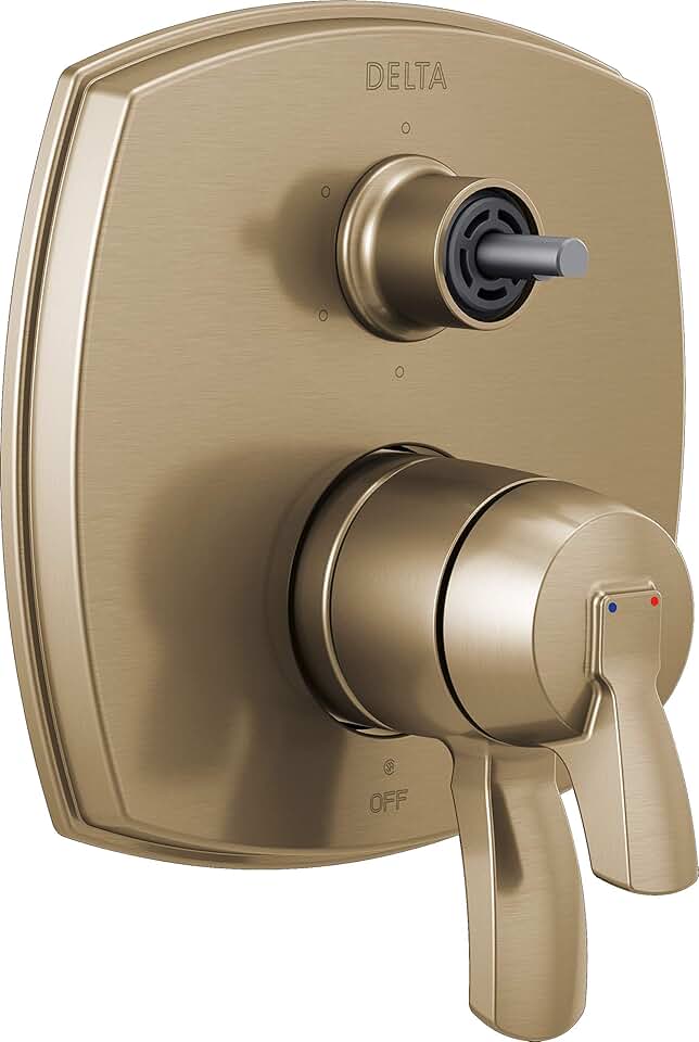 DELTA FAUCET T27976-CZLHP 17 Series Integrated Six Function Less Handle Shower Trim with Diverter, Champagne Bronz