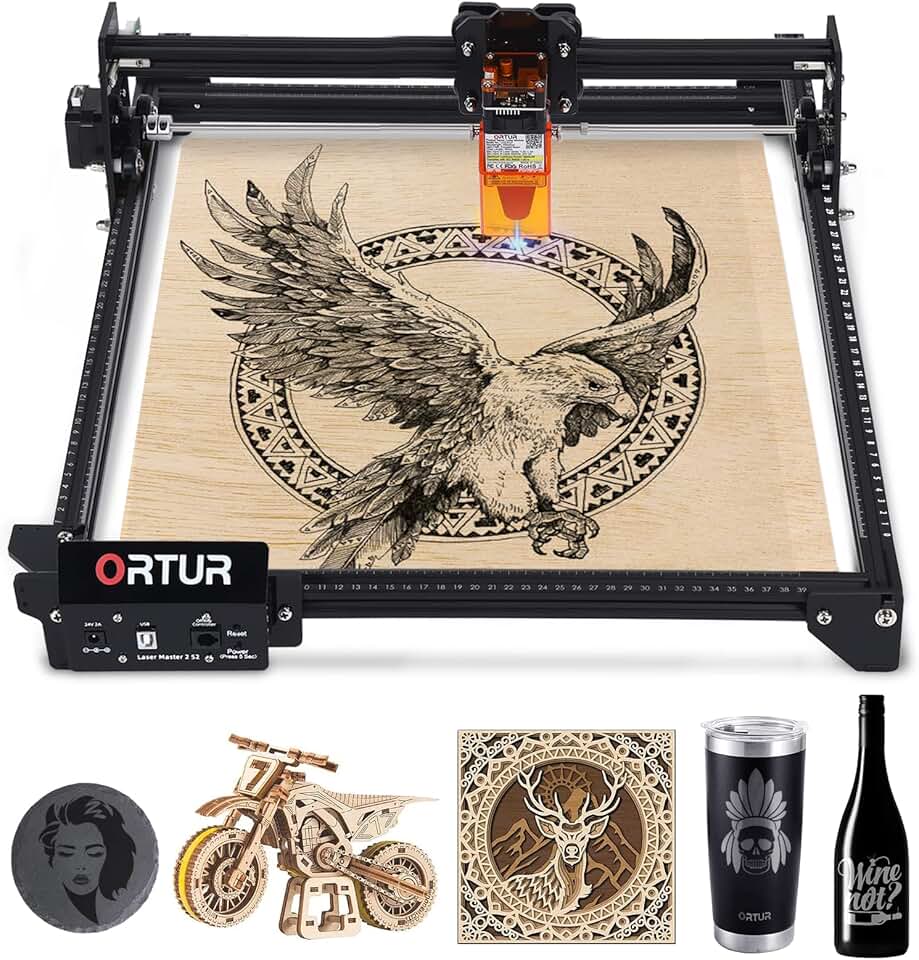 ORTUR Laser Engraver, Laser Master 2 S2 LF, 5500mW Laser Engraving Cutting Machine, 0.17 * 0.25mm Fixed-Focus Laser Cutter
