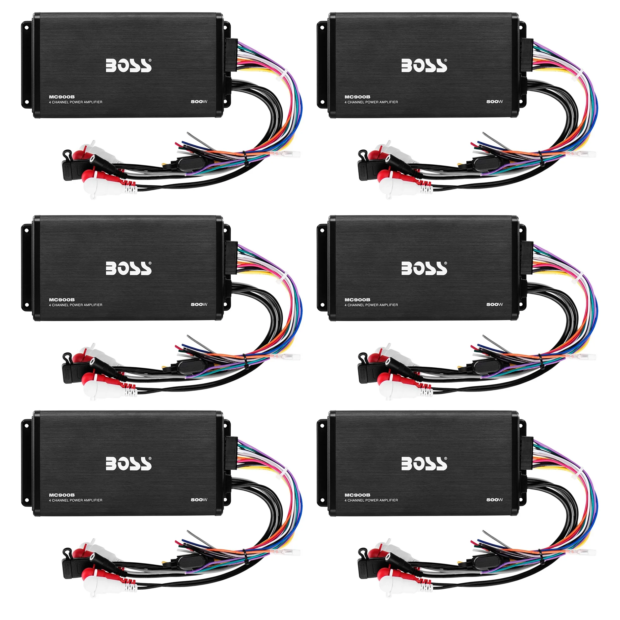 Boss Audio 500W Max 4 Channel Full Range Class A/B Amplifier w/ Remote (6 Pack)