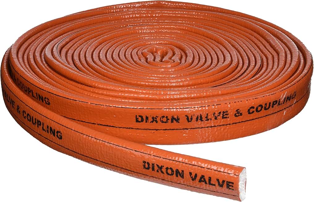 Dixon Valve 2510-16 Iron Oxide Red Fiberglass Hose Fire Jacket, 50' Length, 1