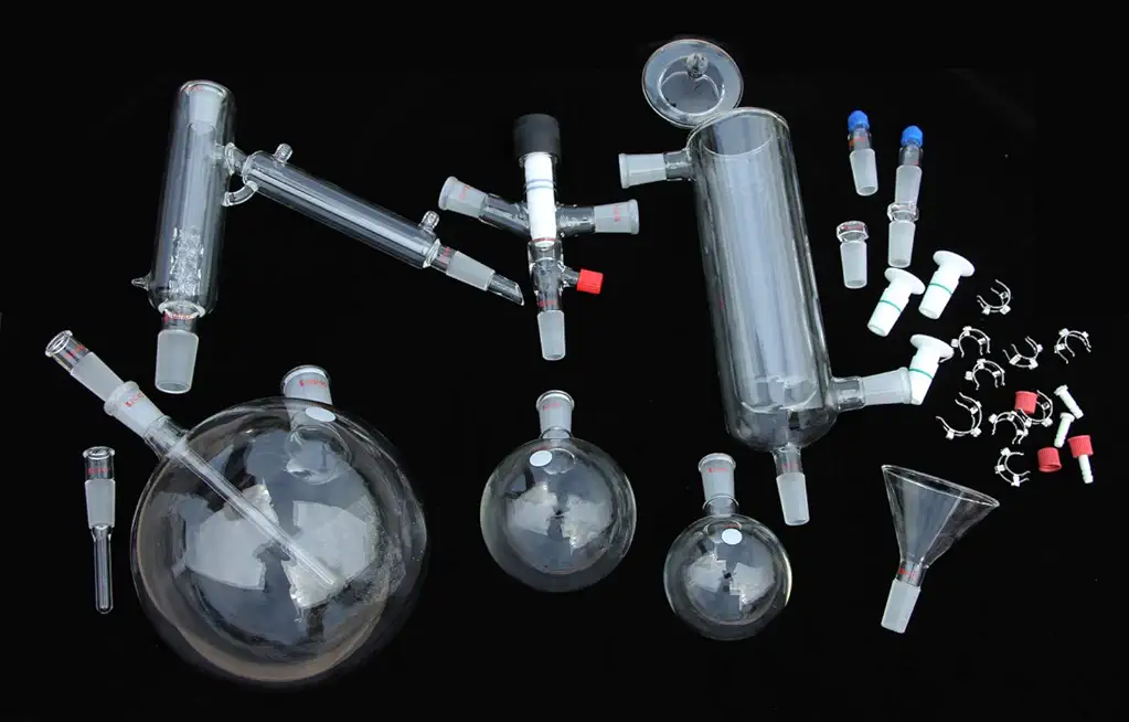 Short Path Distillation Glassware Kit 5L with Vacuum Cut Off Adapter and Cold Trap by FedEx