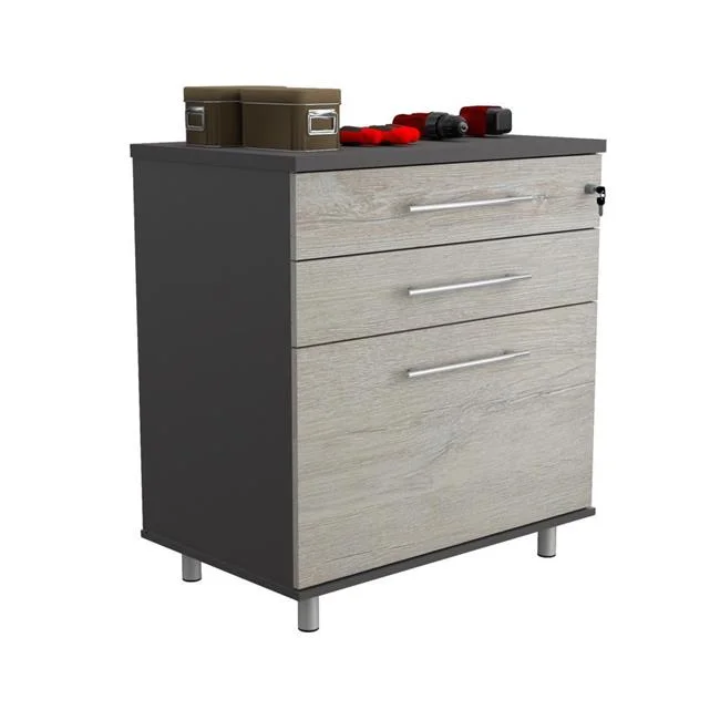 Inval America Kratos 3-Drawer Engineered Wood Garage Cabinet in Gray