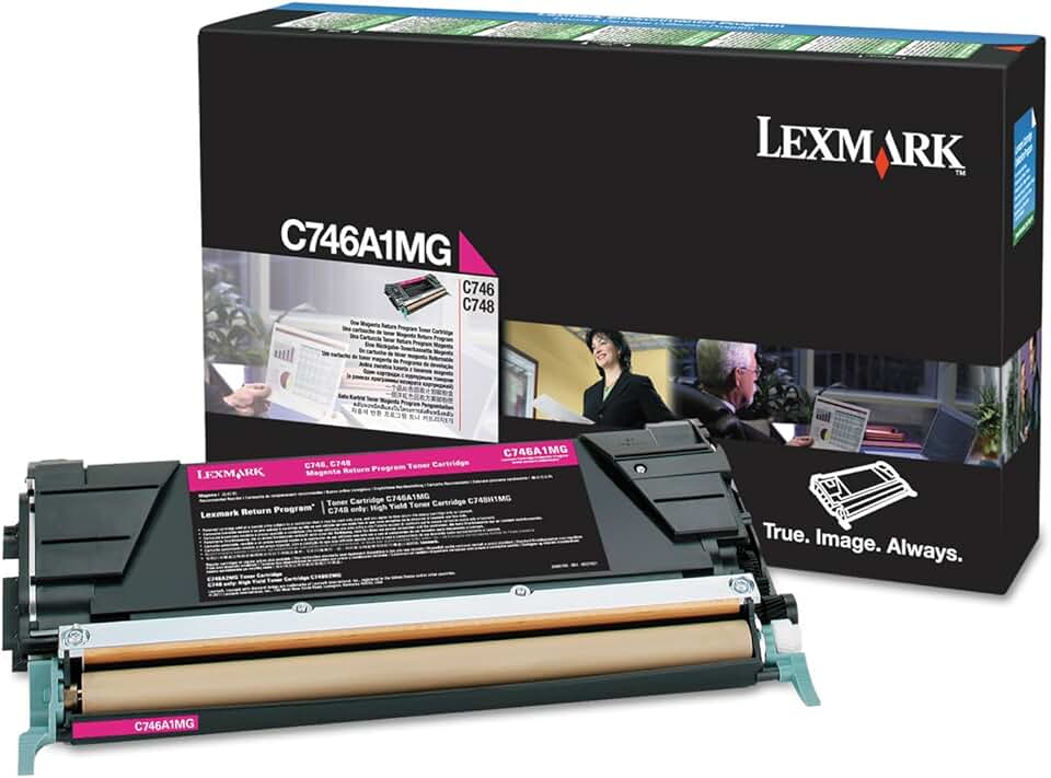 Lexmark C746A1MG Toner Cartridge, Magenta in Retail Packaging
