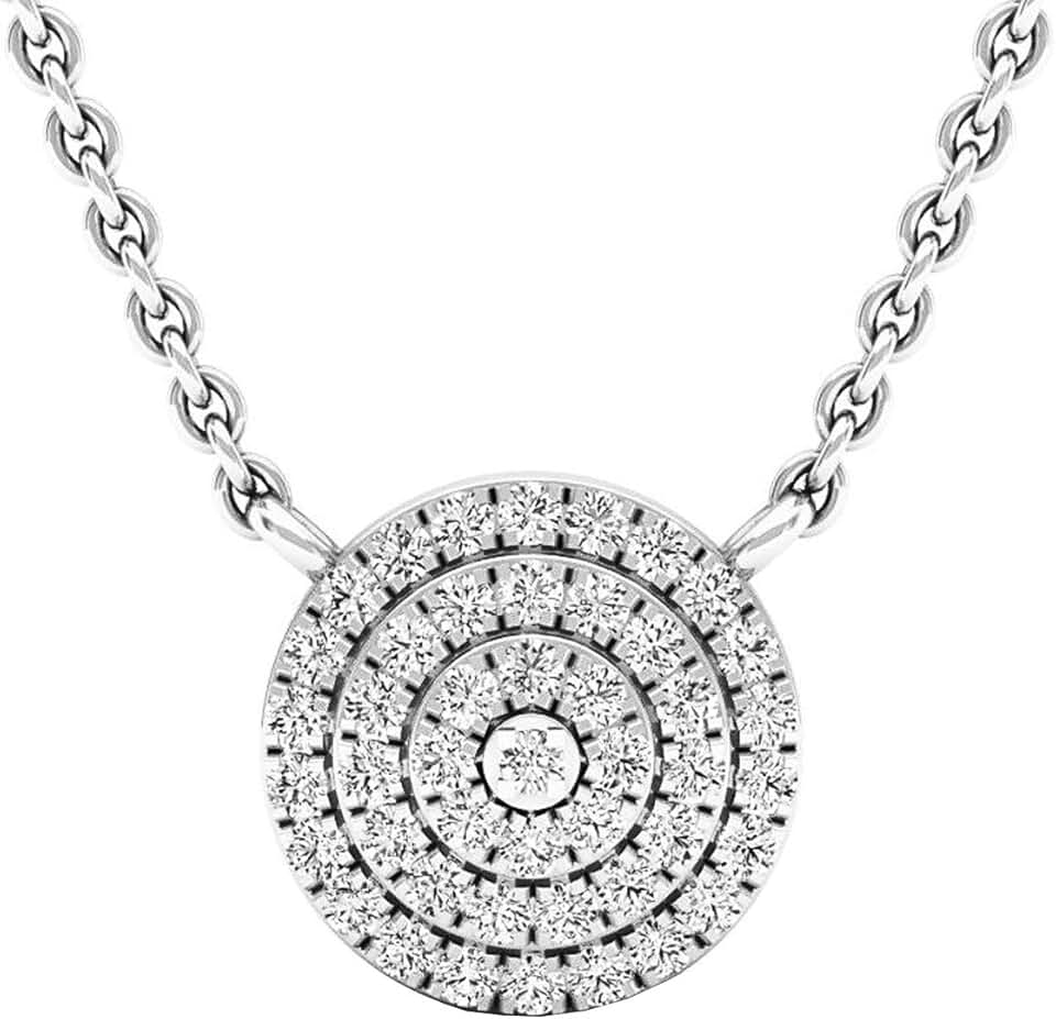Dazzlingrock Collection 0.25 Carat (ctw) Round Diamond Flower Cluster Ladies Pendant 1/4 CT, 14K White Gold