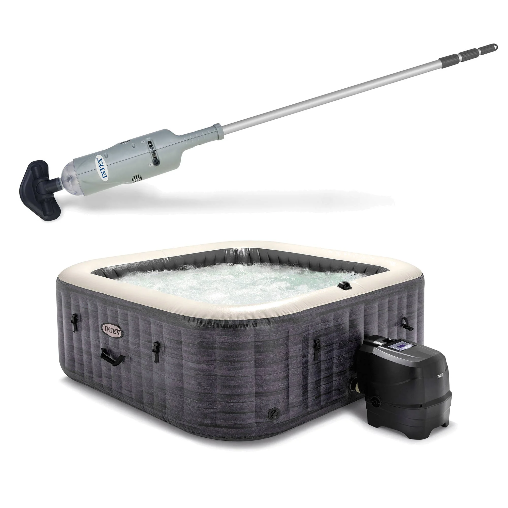 Intex Above Ground Pool Vacuum Cleaner and Inflatable Hot Tub, Greystone