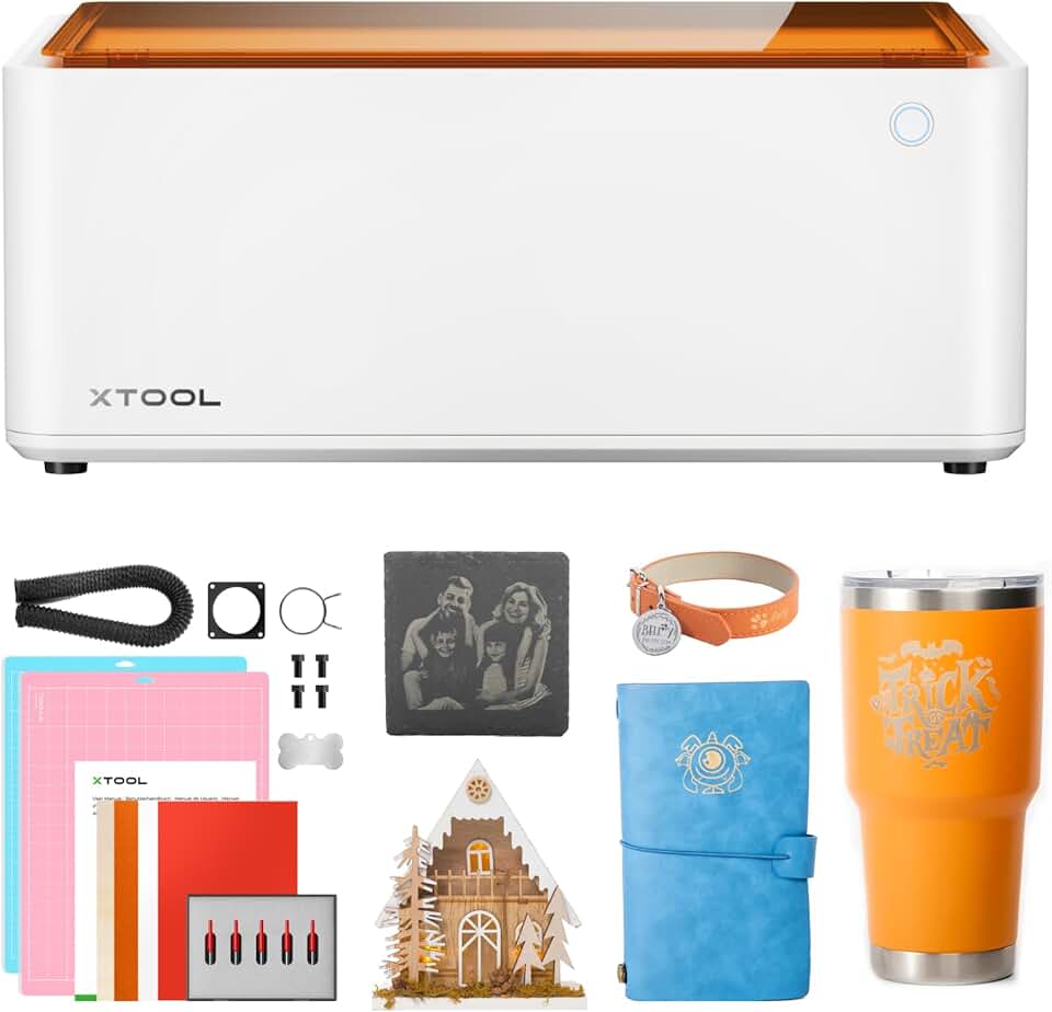 M1 10W Laser Engraver, 3-in-1 Laser Engraving, Laser Cutting, Blade Cutting, Beginner-Friendly, No Assembly Required, Smart Camera, Auto Focus, High Precision, for Wood and Metal, Laser Class I