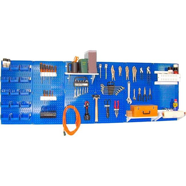 Pegboard Master Workbench Kit, Blue & White - 96 x 32 x 9 in.