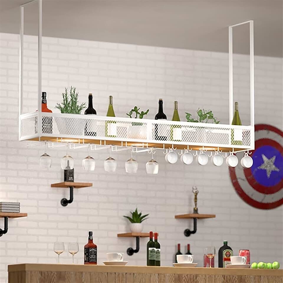 Wine Rack Hanging Wine Glass Holder, Shelf Wine Glass Holder,Wine Glass Rack, Champagne Glass Rack,Glassware Rack Wine Rack, Hanging Wine Cabinet Hanging Racks Bar Decoration Storage Rack Ho