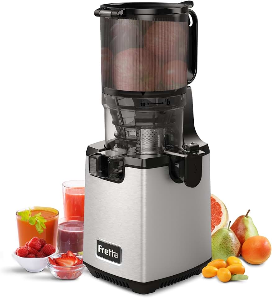 Cold Press Juicer Machines,Fretta Slow Masticating Juicers with 5.3