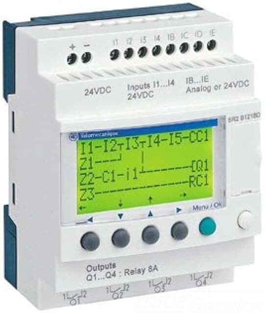 SCHNEIDER ELECTRIC SR2B121BD Zelio SR2 12 I-O 24-Vdc with Display Zelio SR2 12 I-O 24 Vdc W/Display
