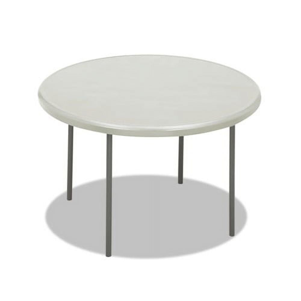 IndestrucTables Too 1200 Series Resin Folding Table 48 dia x 29h, Platinum