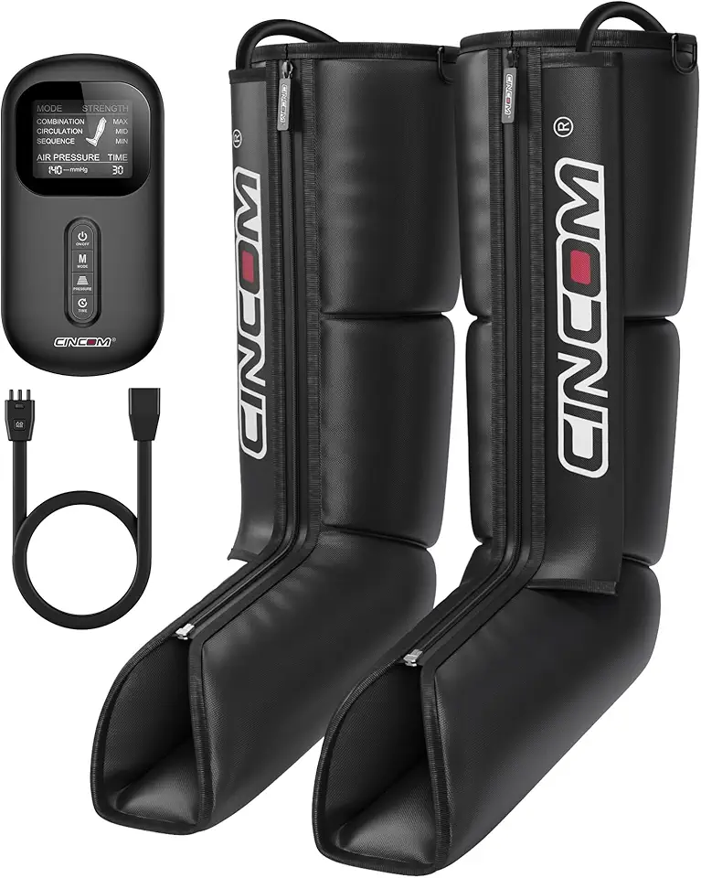CINCOM Leg Massager for Circulation and Pain Relief, Air Compression Boots Helpful for Relaxation, Swelling and Edema Gifts for Mom and Dad Athletes Recovery - FSA HSA Eligible