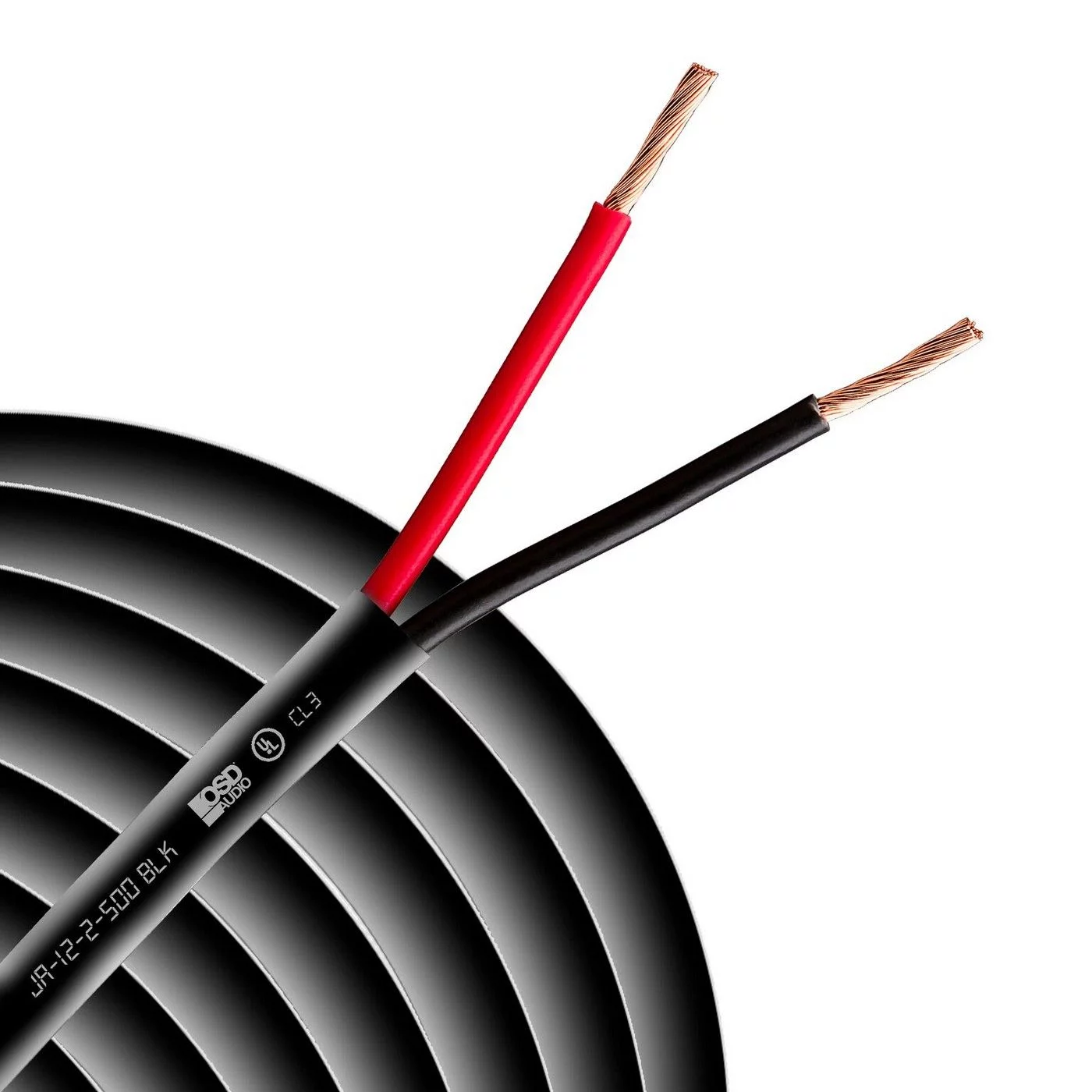 OSD 14/2 Speaker Wire Outdoor Rated CL2/CL3 In Wall Direct Burial Oxygen Free, Black 500ft