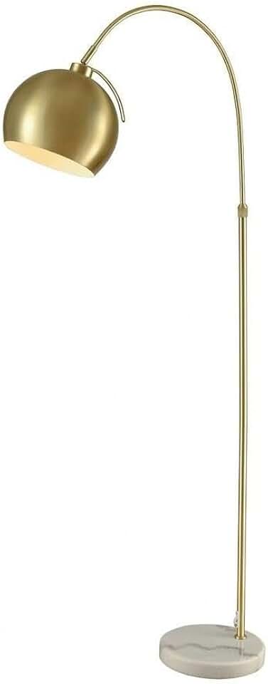 Diamond Lighting Koperknikus Floor Lamp, Gold Metal, White Marble, 27W X 10D X 61H, (D3363)