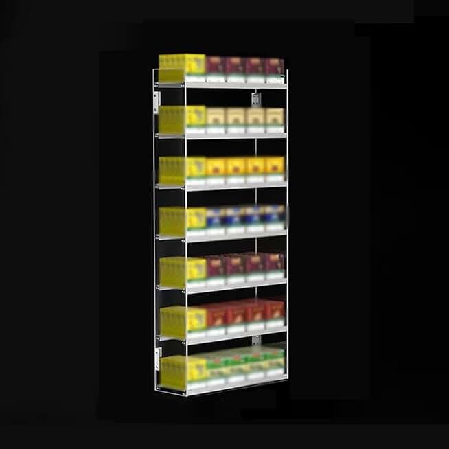 Transparent convenience store Cigarette shelves, Acrylic Automatic Cigarette Pusher, Retail Cigarette Pusher Pack Display Holder, Wall-Mounted Cigarette Display Rack, Smooth edges and durable.(Size:7