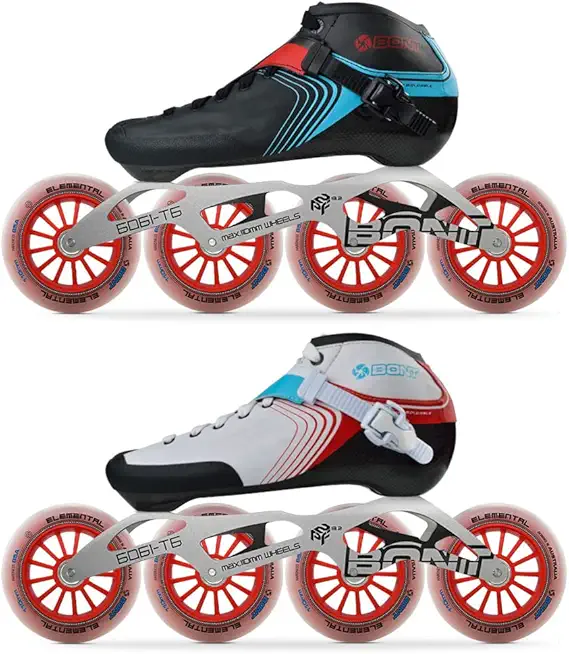 Skates - Inline Speed Skating Racing Skates - GT4 Skate Boots + 6061 Frame + Elemental Wheels + ABEC5 Bearings