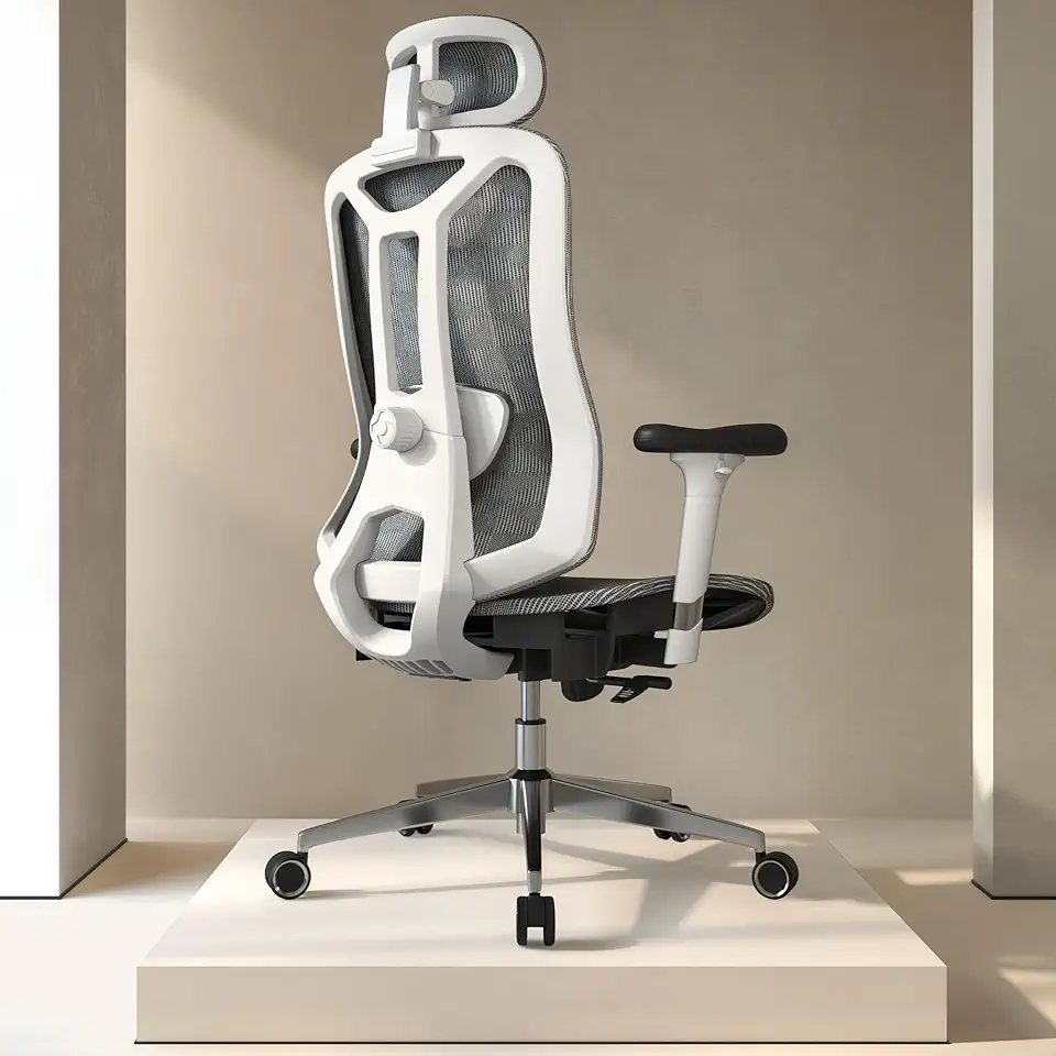 Ergonomic Office Chair: Seat Depth Adjustable Office Chair with 3D Lumbar Support, Ergonomic Computer Chair with Headrest, Home Office Desk Chair with 3D Armrest, Tilt Function