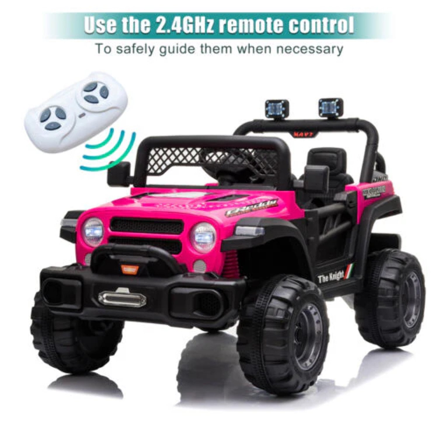 12V Dual Drive Off-Road Vehicle with 2.4G Remote Control in Rose Red