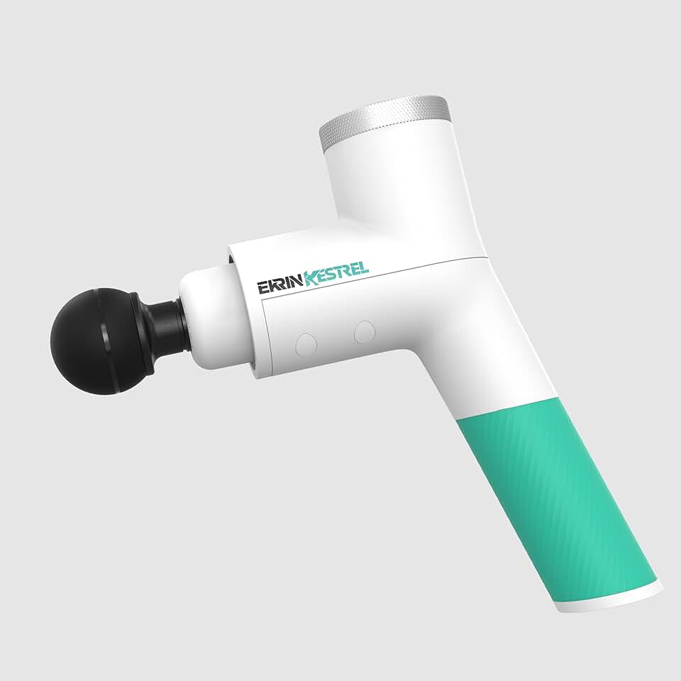 Ekrin Athletics White Kestrel Percussive Massager - Enhanced Precision & Comfort for Elite Muscle Recovery & Wellness - Relieve Sore Muscles and Stiffness
