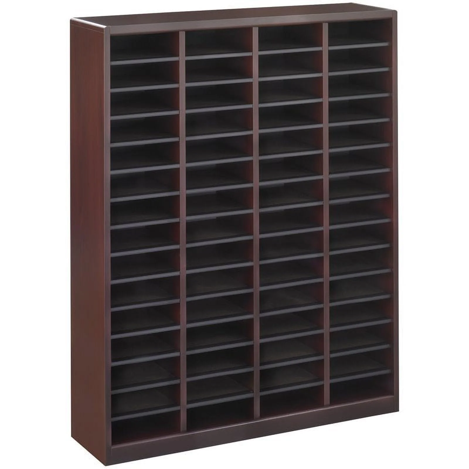 Pemberly Row Mahogany Wood Mail Organizer -  60 Compartments
