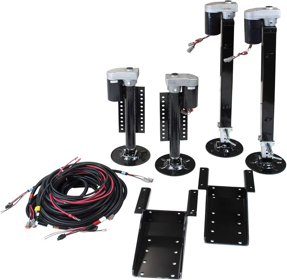 Lippert Ground Control 3.0 4-Point Automatic 5th Wheel RV Leveling System with 15,500-lb. Total Lift Capacity, Wireless Remote, Hall Effect Technology, Auto-Hitch Memory - 358590