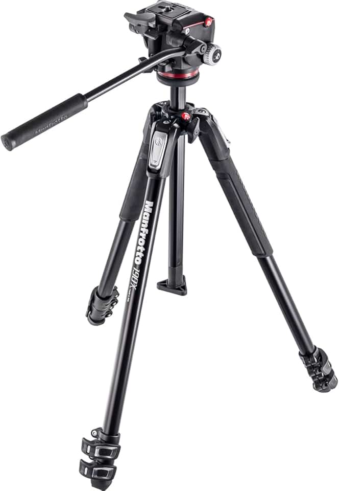 Manfrotto 190X Aluminum 3-Section Tripod Kit with XPRO Fluid Head (MK190X3-2W)