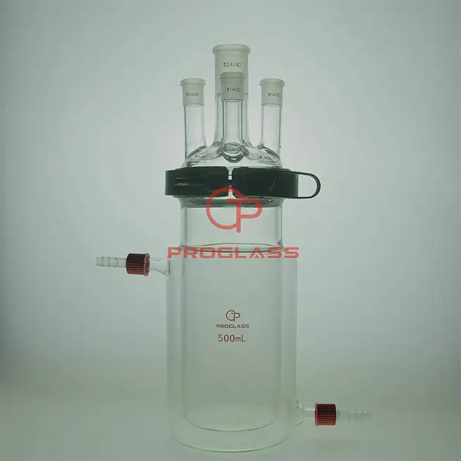 Separate Jacket Reactor 500mL 4 Necks with Easy Open Clamp,24/40,14/20