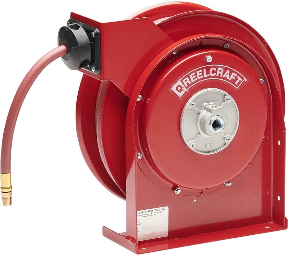 Reelcraft 4625 OLP 3/8-Inch by 25-Feet Spring Driven Hose Reel for Air/Water