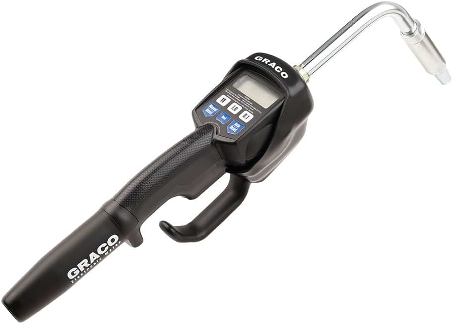 256216 LD Series Electronic Dispense Meter for Motor Oil, Gear Lube and Antifreeze, Preset, Rigid Extension, 1000 psi, 5 GPM Maximum, Black