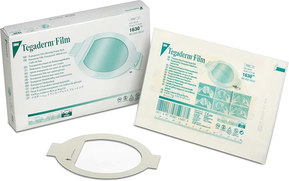 3M™ Tegaderm™ Transparent Film Dressing Frame Style, 1630, Oval, 4 in x 4-1/2 in (10 cm x 11.5 cm), 50/ct 4ct/Case