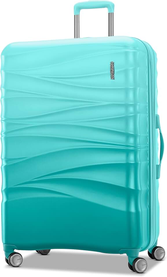 AMERICAN TOURISTER Cascade Hardside Expandable Luggage Wheels, Aquamarine, 28-Inch Spinner