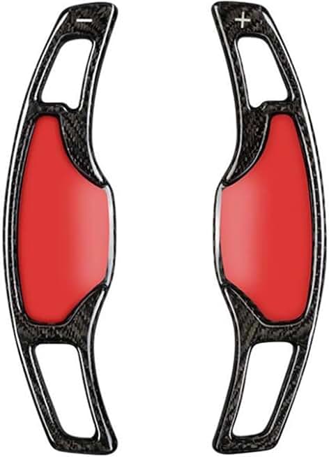 2Pcs Real Carbon Fiber Car Steering Wheel Shift Paddle Compatible with Cadillac XTS XT4 XT5 ATSL CT6 CT5 CT4 Paddle Shifter Extension(Black-b1)