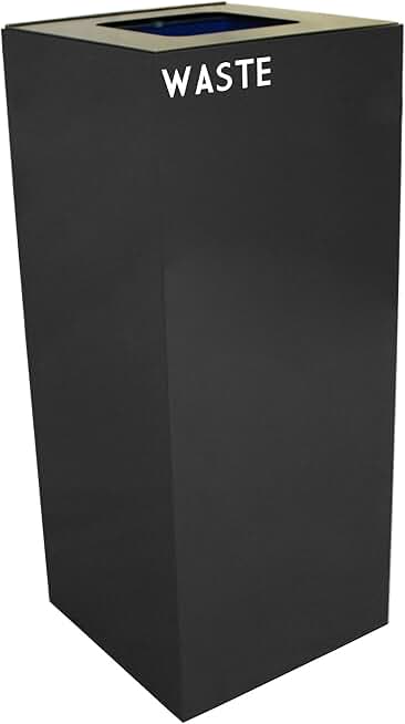 Witt Industries 36GC03-CB GeoCube Recycling Receptacle with Waste Opening, Steel, 36 gal, Charcoal