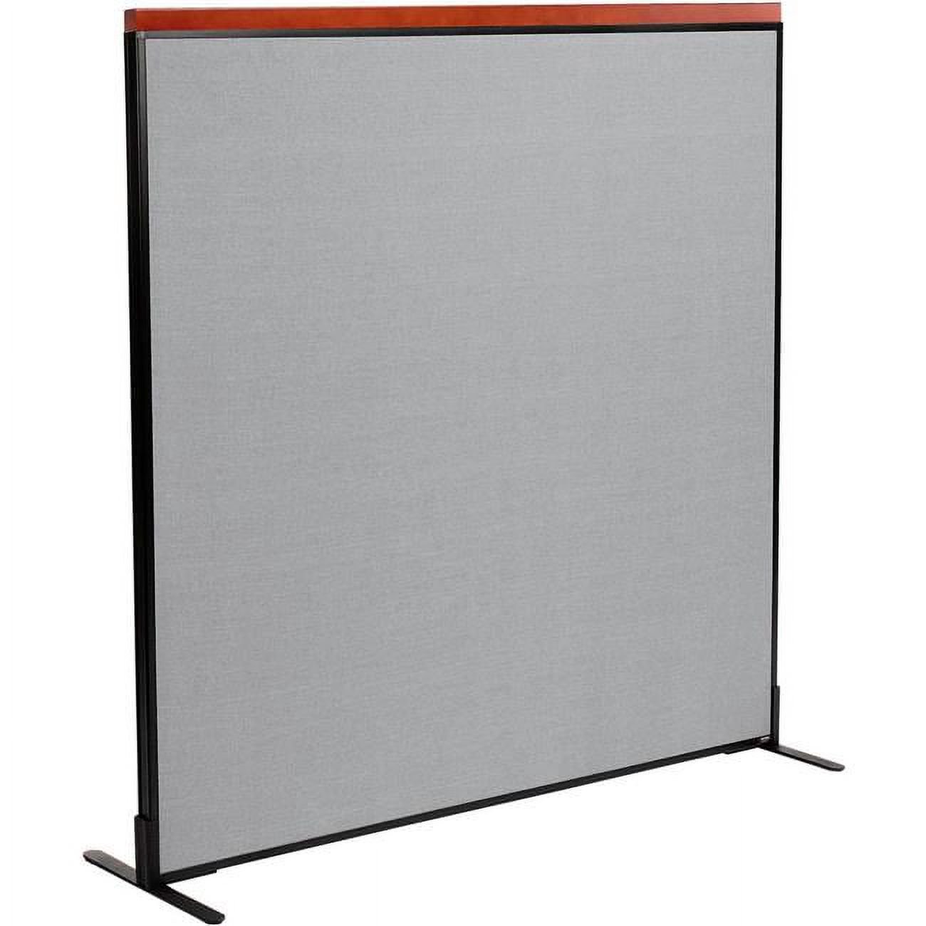Interion Deluxe Freestanding Office Partition Panel, Gray - 60.25 x 61.5 in.