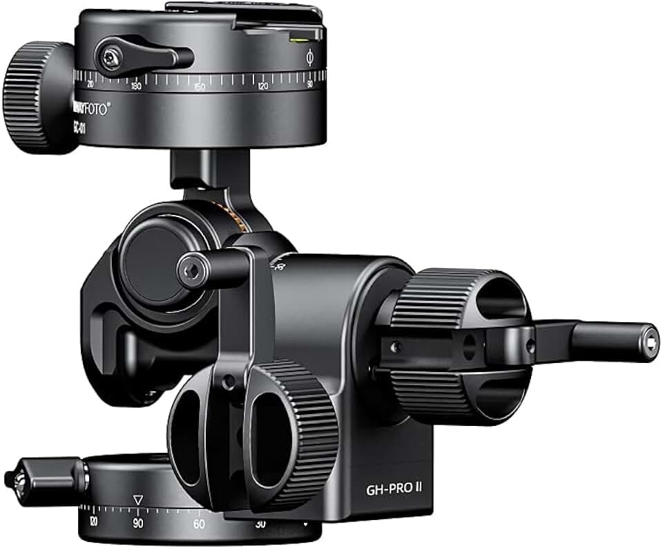 Precision 3-Way Geared Tripod Head with Quick Release Plate for DSLR Cameras gh-proii and gc-01