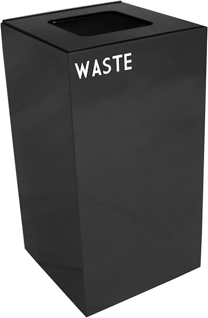Witt Industries 28GC03-CB Steel 28-Gallon Geo Cube Recycling Container, Square Opening, Legend 