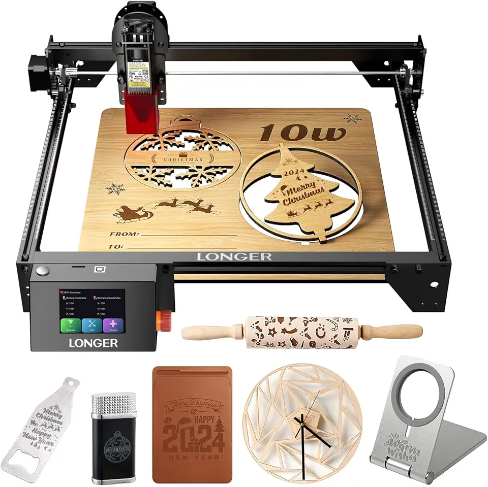 LGT Longer RAY5 Laser Engraver, 10W High-Precision Laser Engraver, Compressed Spot CNC, App Offline Control, DIY Engraving Tool for Metal/Glass/Wood, Engraving Area 15.7 