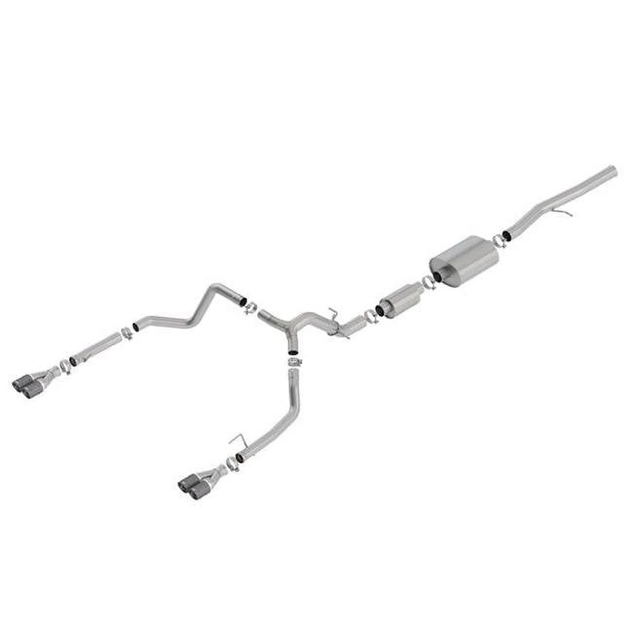 140774CF SS Cat-Back Exhaust System with Quad Rear Exit for 2019 Chevy Silverdo 1500