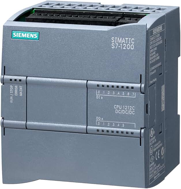 Siemens 6ES7 212-1AE40-0XB0 SIMATIC S7-1200, CPU 1212C, COMPACT CPU, DC/DC/DC, ONBOARD I/O: 8 DI 24V DC; 6 DO 24 V DC; 2 AI 0-10V DC, POWER SUPPLY: DC 20.4-28.8 V DC, PROGRAM/DATA MEMORY: 75 KB