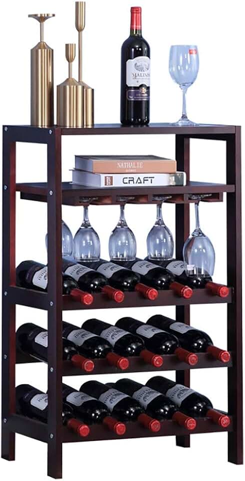 Wine Racks Metal Insert Glass Frame Wine Rack Three-Tier Rack Solid Wood Wine Cabinet Wine Rack Upside Down Wine Glass Holder Glassware Rack