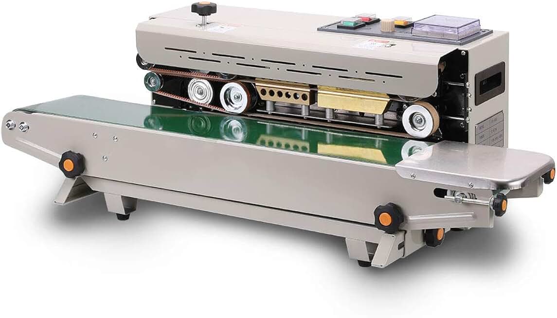 Continuous Sealing Machine FR-900 Automatic Horizontal Continuous Plastic Bag Band Sealing Sealer Machine Stamp Coding