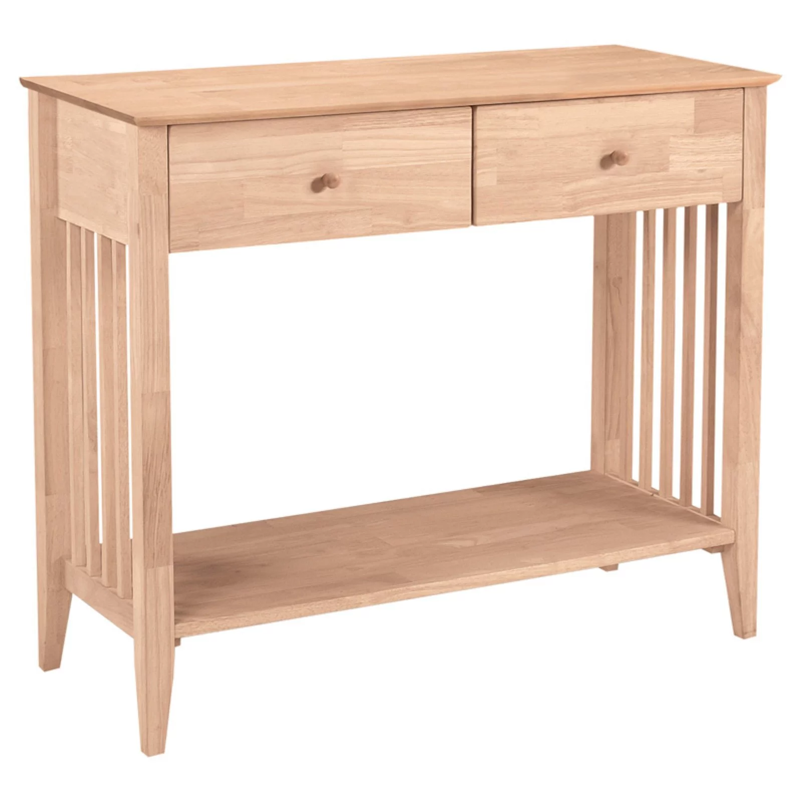 International Concepts Unfinished Wood Mission Styled Console