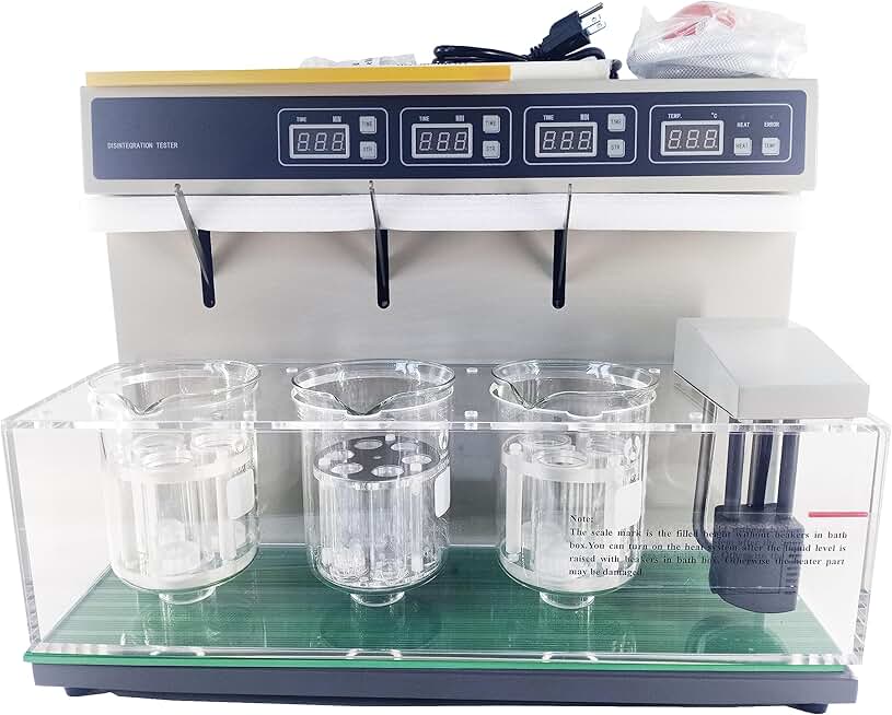 Lab Tablet Disintegration Time Limit Meter Tester Instrument with 3 Lifting Baskets 18 Glass Tubes