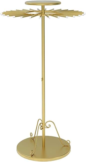 Rotatable Scarf Rack, Retro Independent Clothing and Pants Storage Rack, Suitable for Pants, Silk Shawls, Ties, Independent Display Racks (Color : Gold, Size : Dia 70cm)