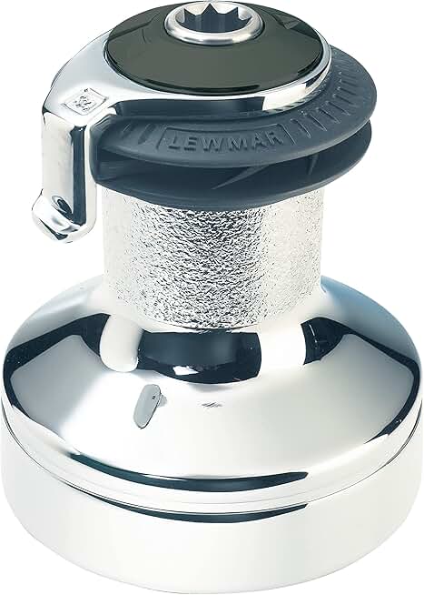 Lewmar Ocean Self Tailing Winch 46CST Two Speed in Chrome – Two Speed Size 46 Winch, Gear Ratio 2.4:1 in 1st Gear; 7.6:1 in 2nd Gear; Power Ratio 13.9:1 in 1st Gear; 44.8:1 in 2nd Gear