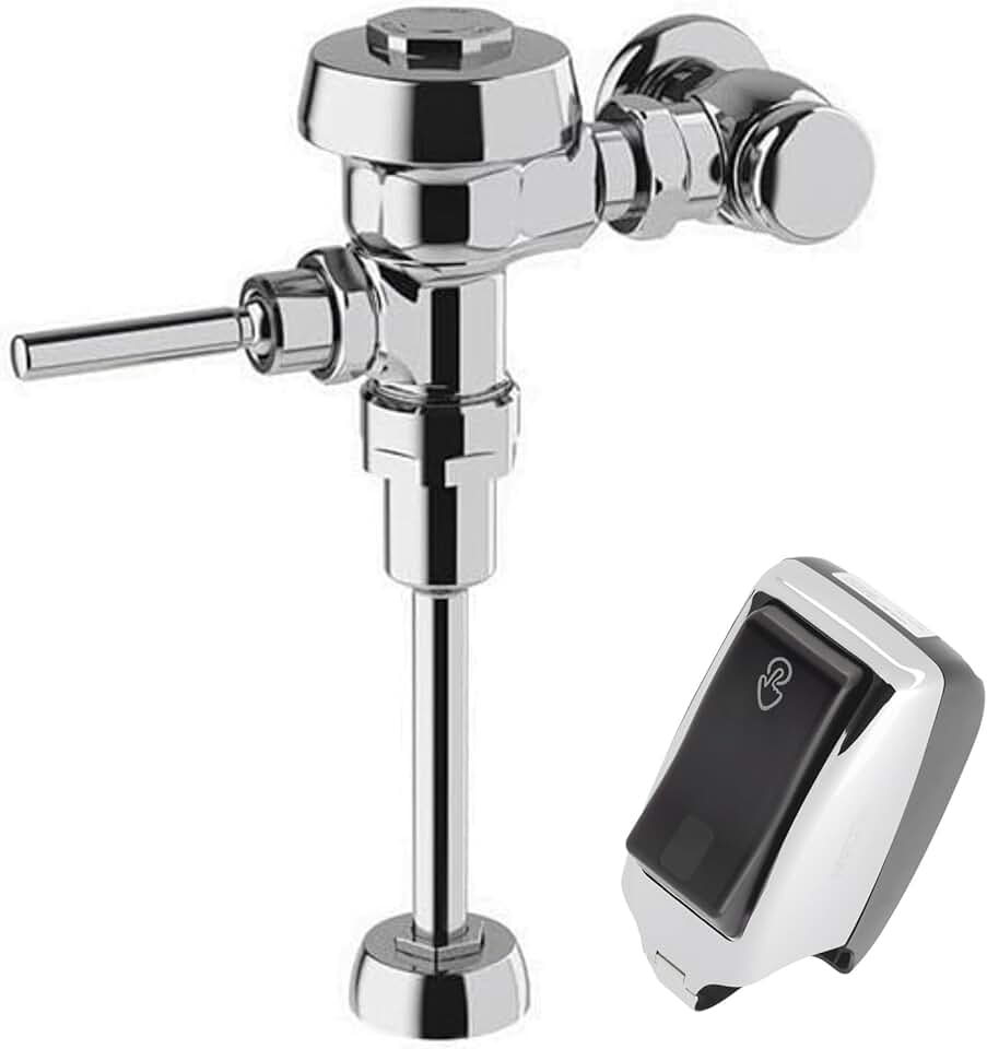Sloan Royal 186 Urinal Flushometer, 3912697 & Sloan EBV-200-A Retrofit, 3325201 Bundle - Fixture Connection Top Spud, 0.5 GPF Manual Flush Valve, Exposed Side Mount Sensor, 72 Hour Sentinel Flush