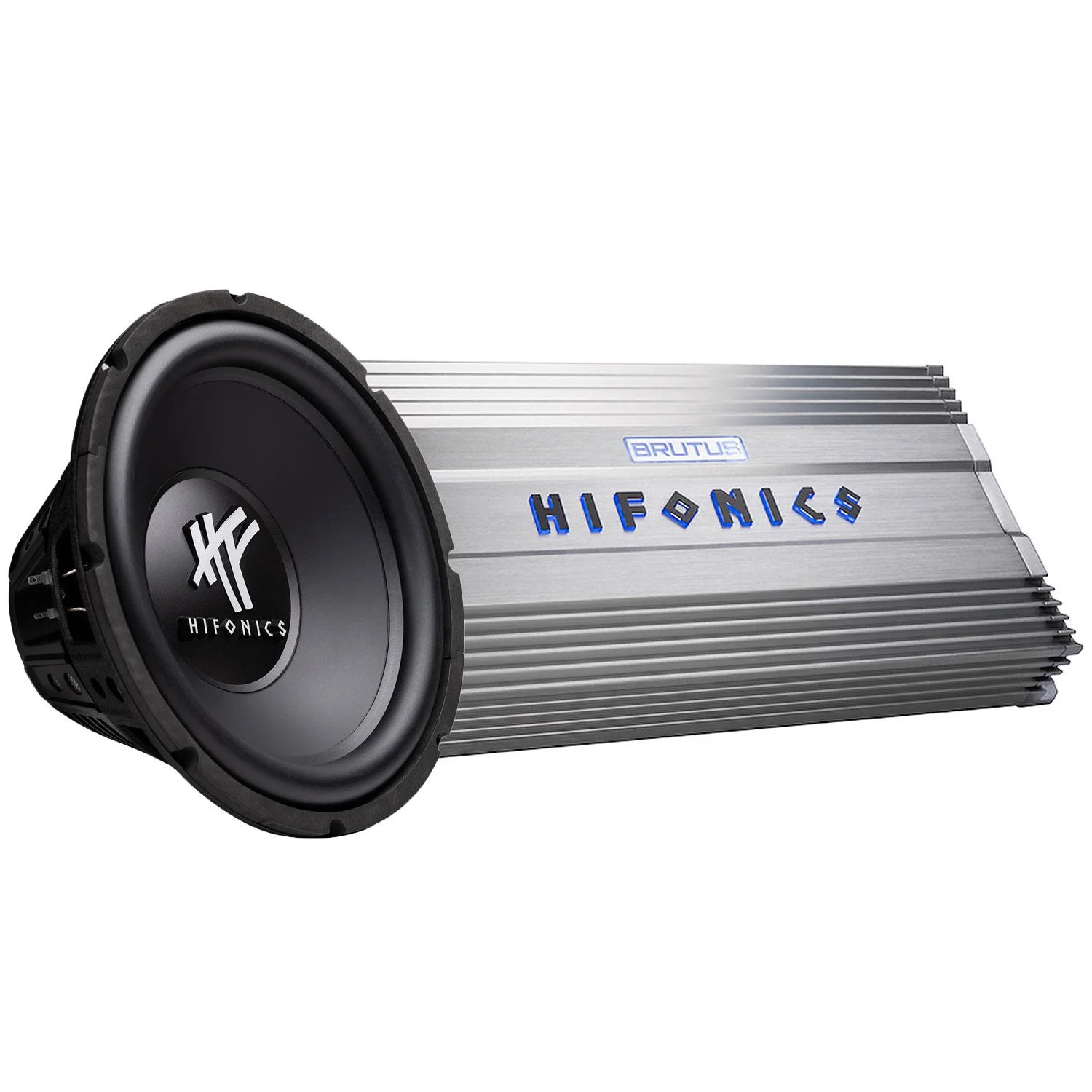 Hifonics BG-2500.1D Brutus Gamma BG Series Amp (Monoblock, 2,500 Watts Max, Super D-Class) & HIFONICS HFX12D4 12