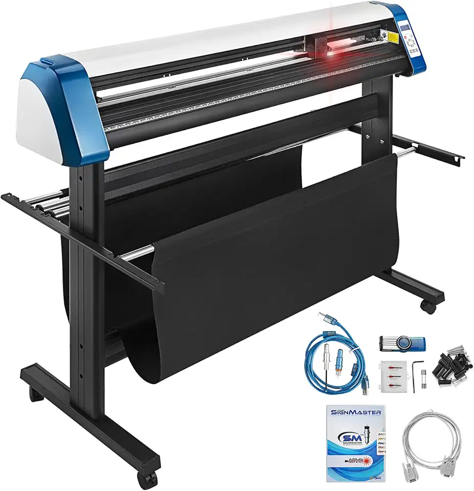 VEVOR Vinyl Cutter 53 Inch Vinyl Cutter Machine Semi-Automatic DIY Vinyl Printer Cutter Machine Manual Positioning Sign Cutting with Floor Stand Signmaster Software