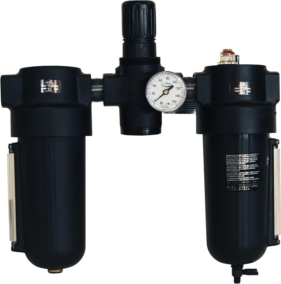 Dixon P8A-860A Norgren Series Automatic Drain Combination Unit with Metal Bowl and Sight Glass, 1