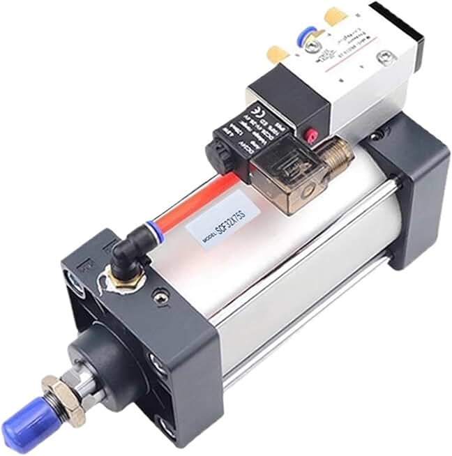 SCF Standard Solenoid Valve Integrated Pneumatic Cylinder Bore 50mm Stroke 25-1000mm Air Cylinders Set DC24V DC12V without Magnetic 1Pcs(SCF50x900,DC24V)
